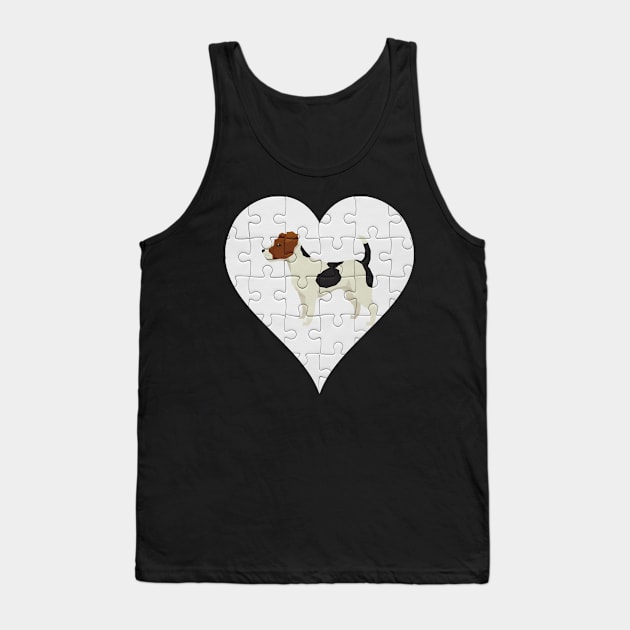 Jack Russell Terrier Heart Jigsaw Pieces Design - Gift for Jack Russell Terrier Lovers Tank Top by HarrietsDogGifts